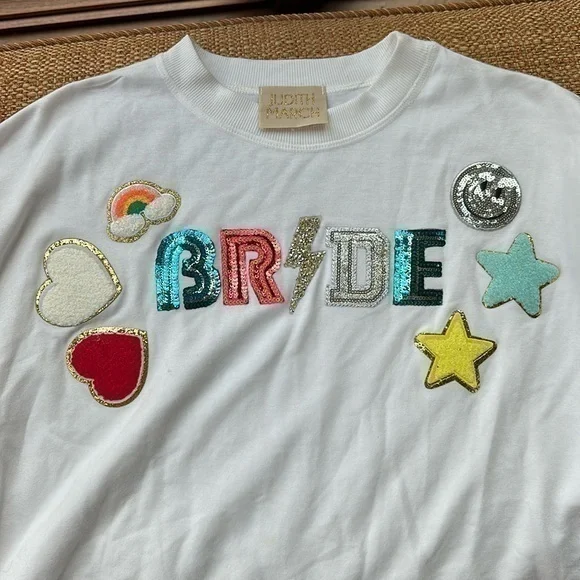 Judith March “Bride” long sleeve shirt sweatshirt with balloon sleeves - Picture 1 of 4